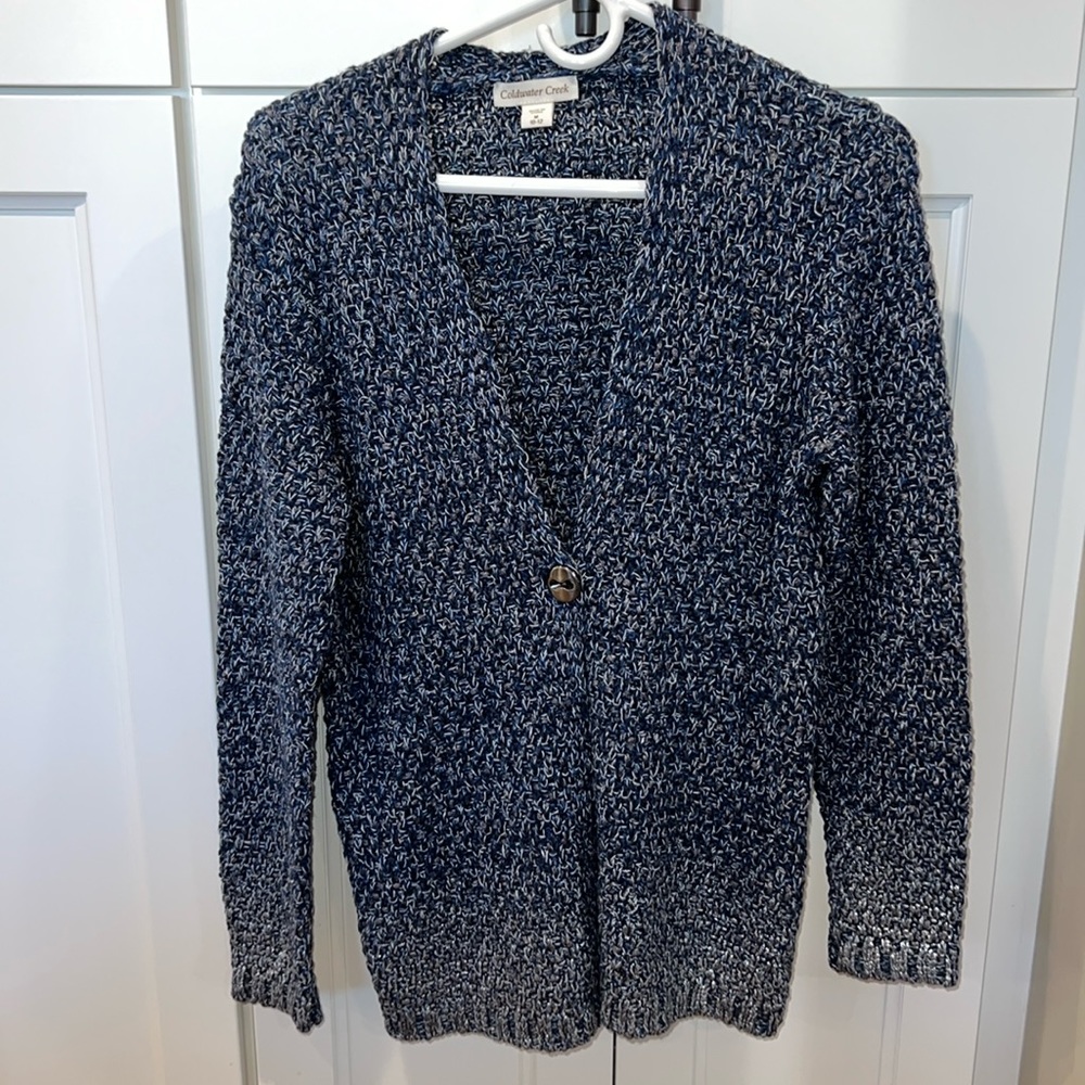 Cold water Creek Thick Chunky Metallic Cardigan M 10-12